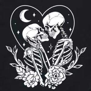 New eternal love skeletons and heart tshirt